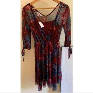 Bongo Juniors' Mesh Two layer Dress Red S NWT